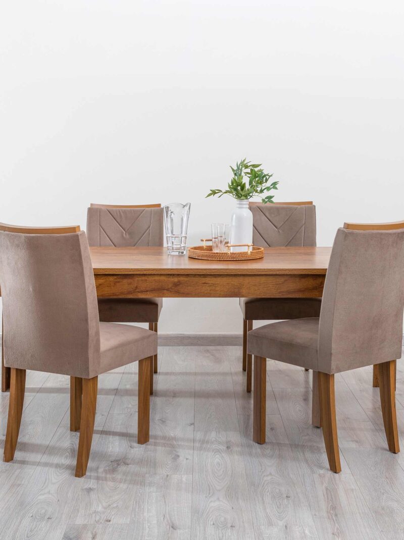 Table À Manger Boomerang 6 Places - Marron