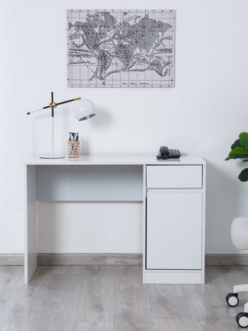 BUREAU ADAPT AVEC PIÉDESTAL - BLANC